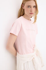Pedro del Hierro Metallic logo short sleeve T-shirt Pink