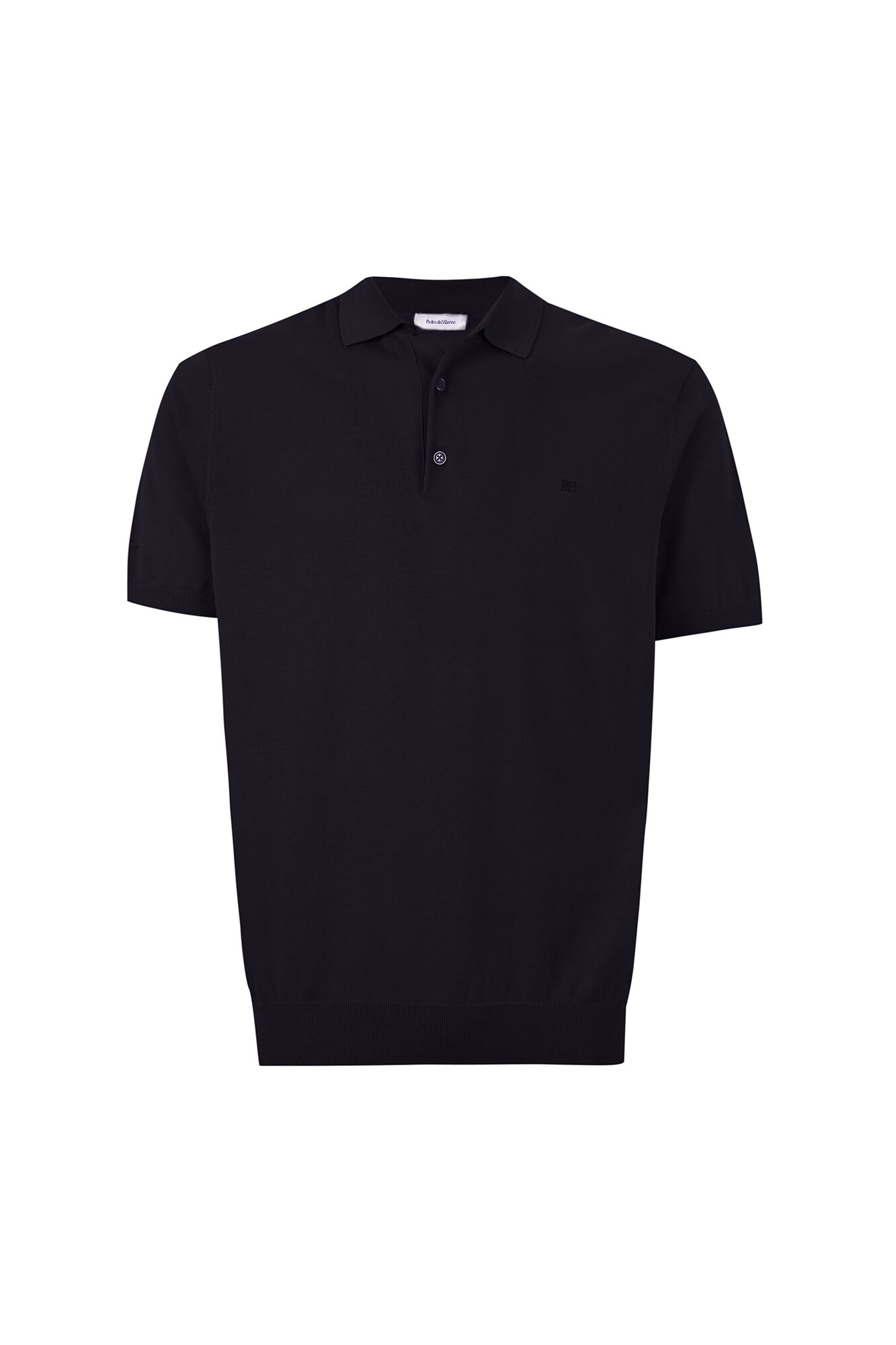 Pedro del Hierro Cotton premium knit polo shirt Blue
