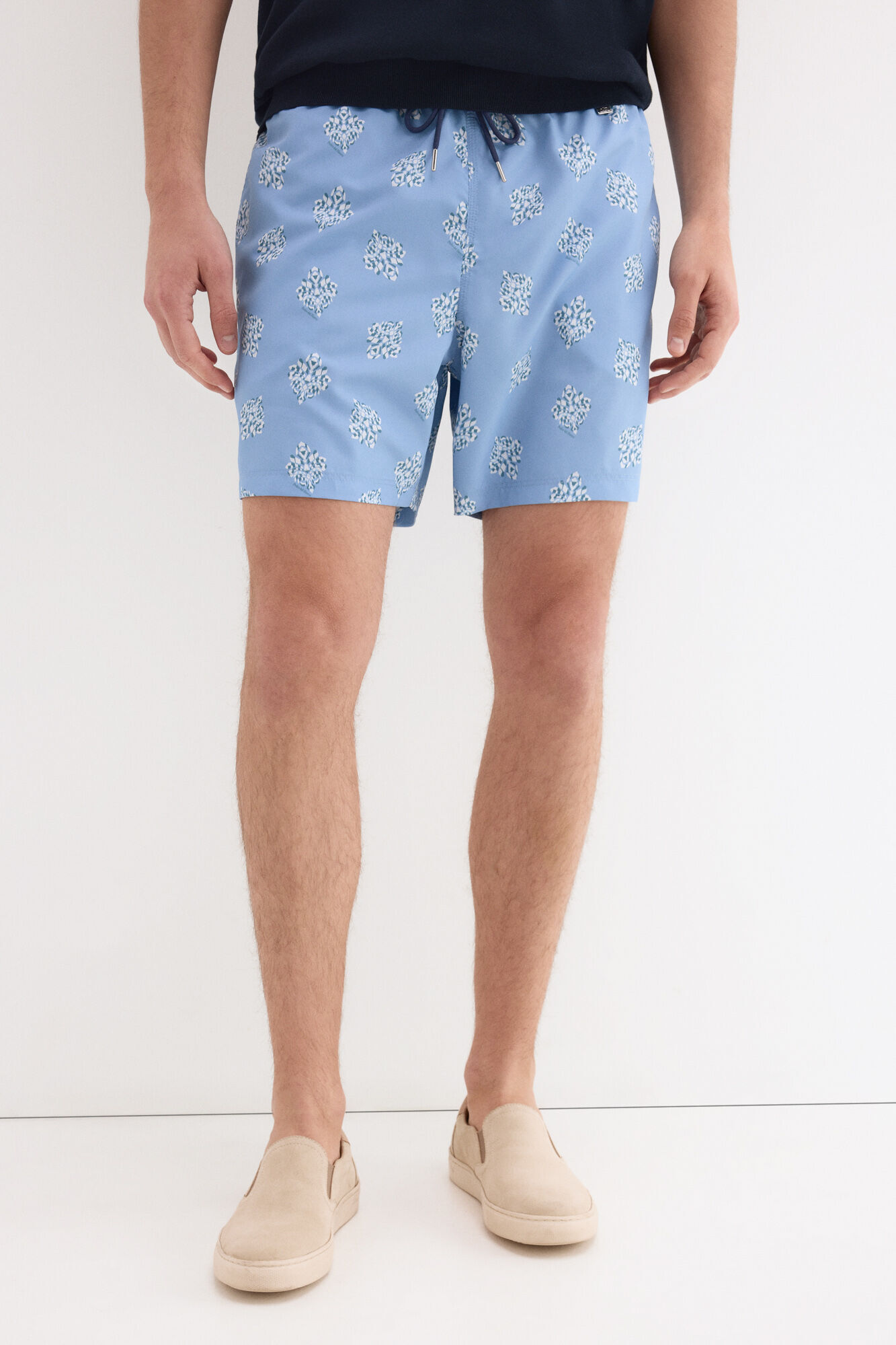Pedro del Hierro Fato de banho estampado &eacute;tnico Azul
