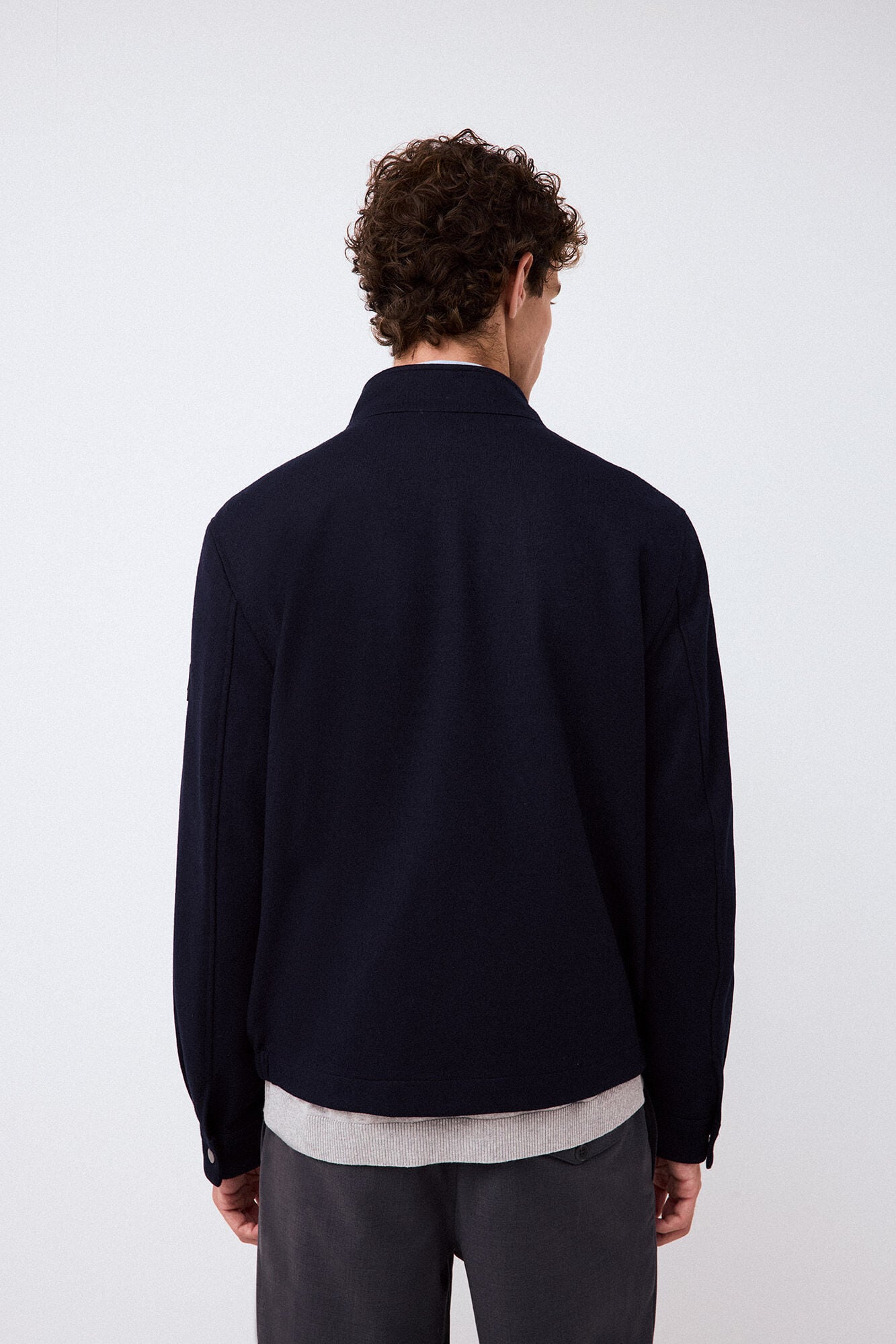 Pedro del Hierro Wool blend knit jacket Blue