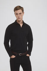Pedro del Hierro Long-sleeved polo shirt  Black