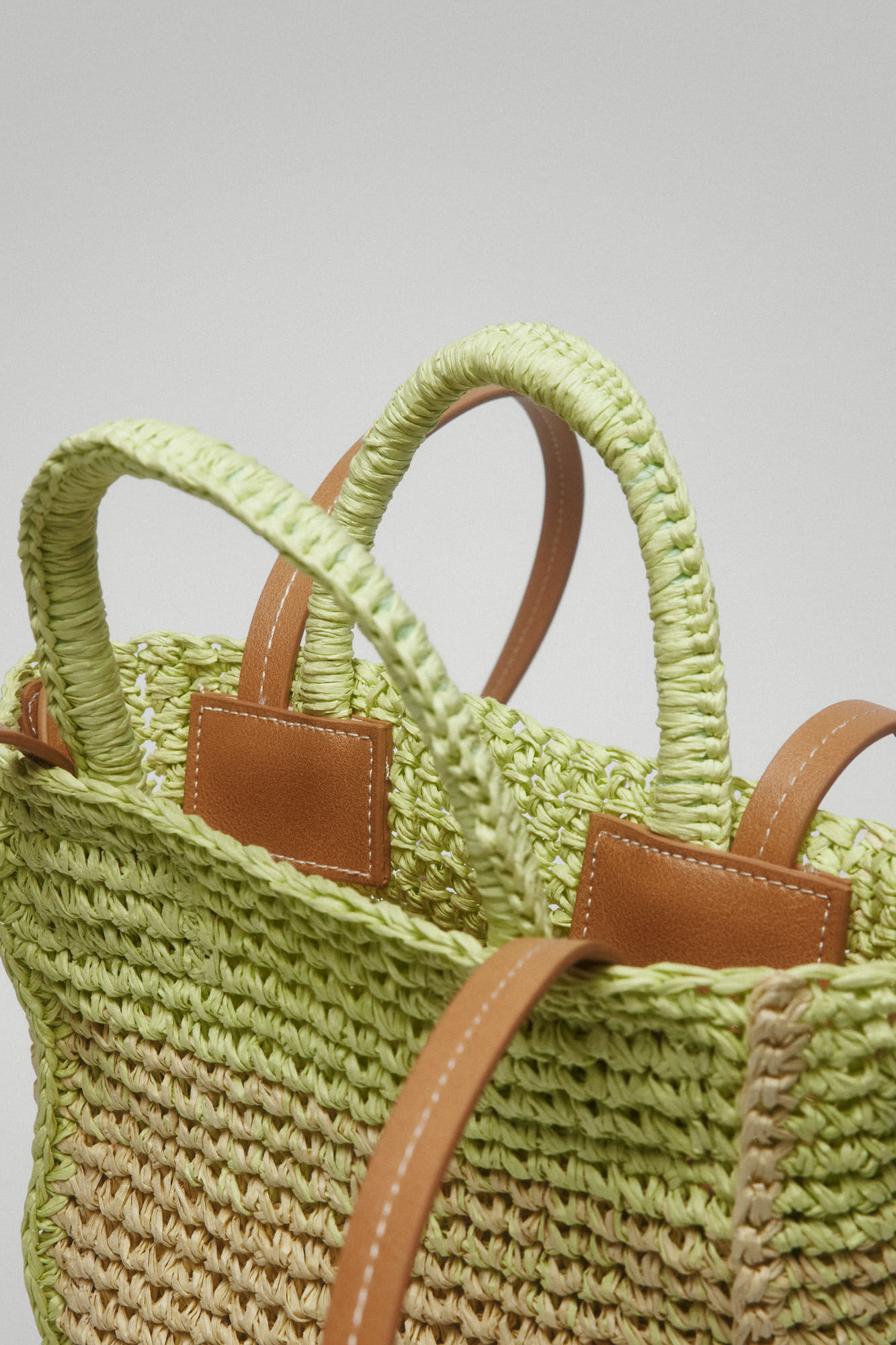 Pedro del Hierro Mini raffia tote bag Yellow