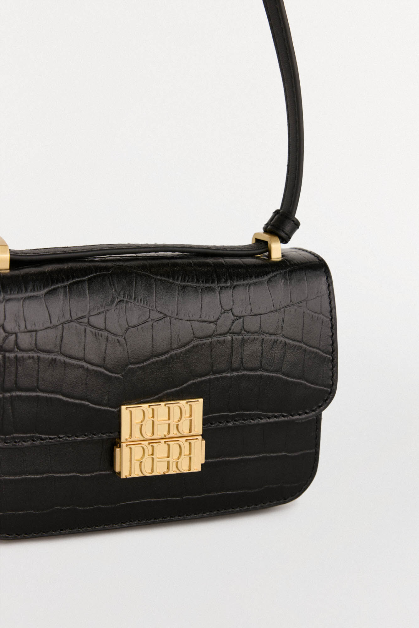 Pedro del Hierro leather shoulder bag with metal fastening