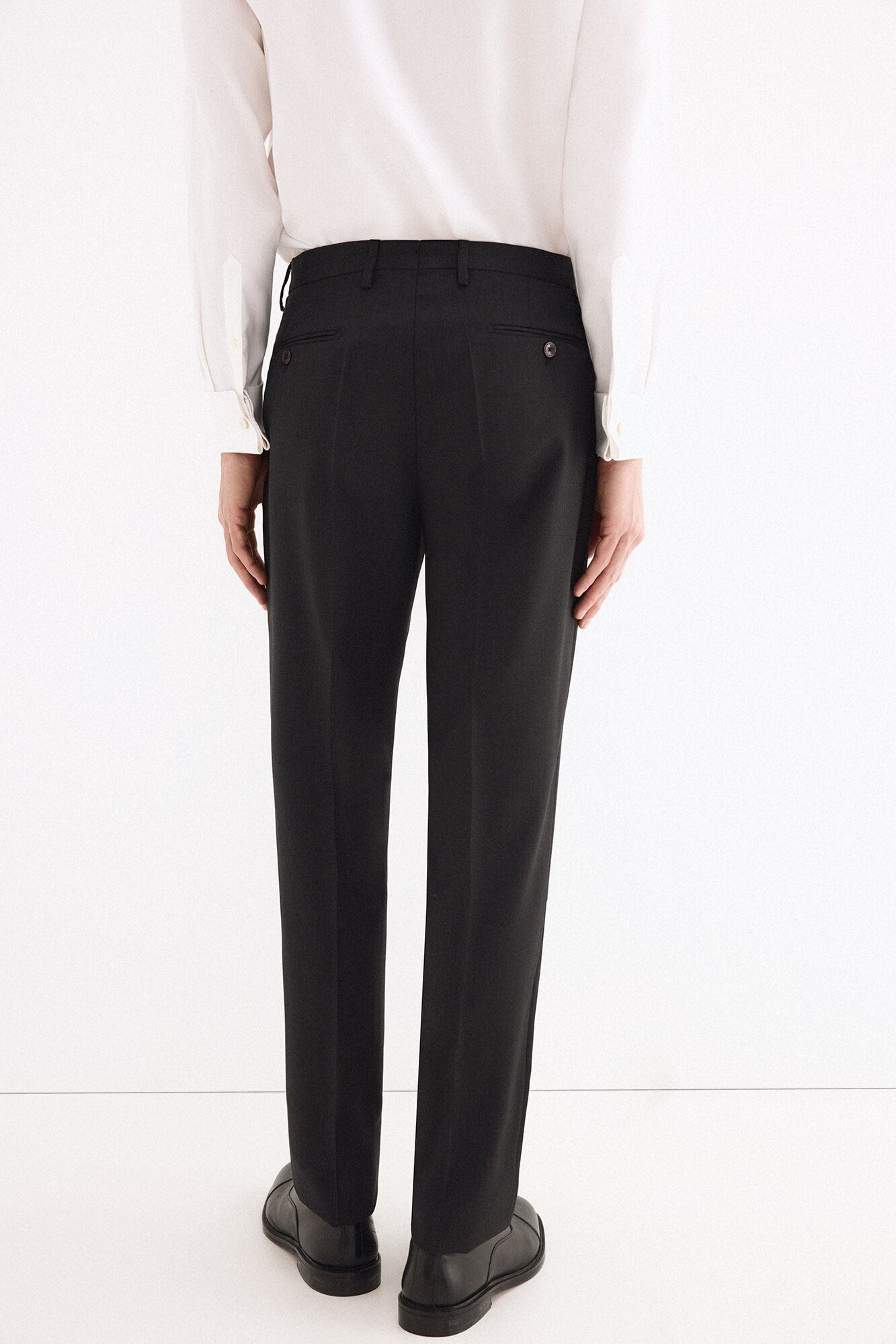 Pedro del Hierro Plain bi-stretch tailored trousers Grey
