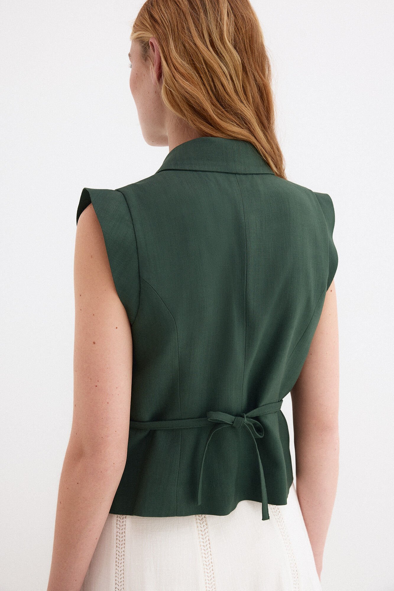 Pedro del Hierro Double-breasted gilet Green