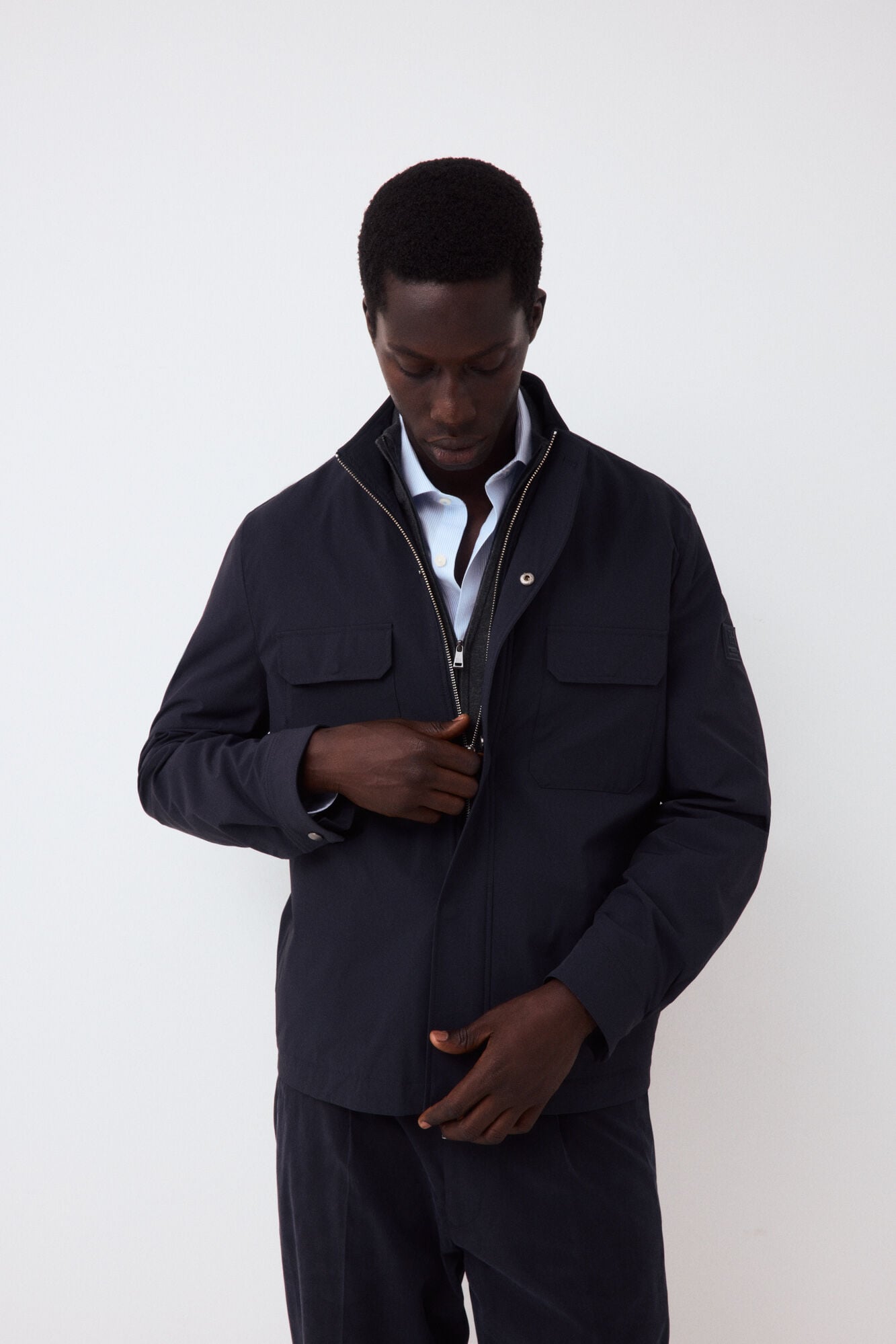 Pedro del Hierro Technical overshirt Blue