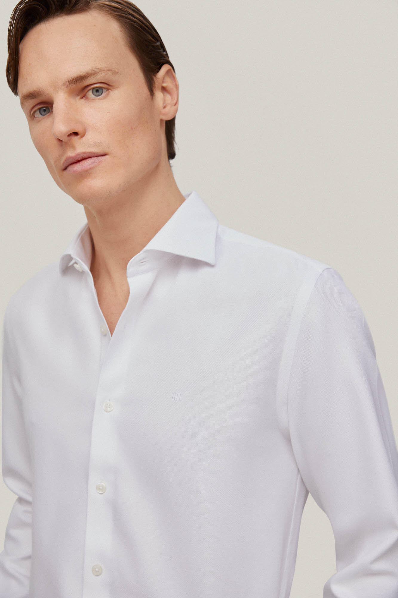 Pedro del Hierro Camisa vestir estructura lisa non iron + antimanchas Blanco