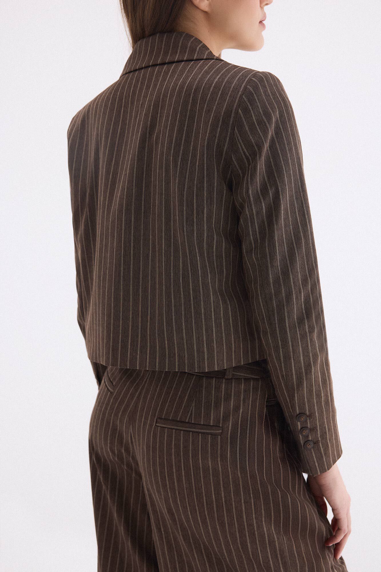 Pedro del Hierro Striped blazer Brown