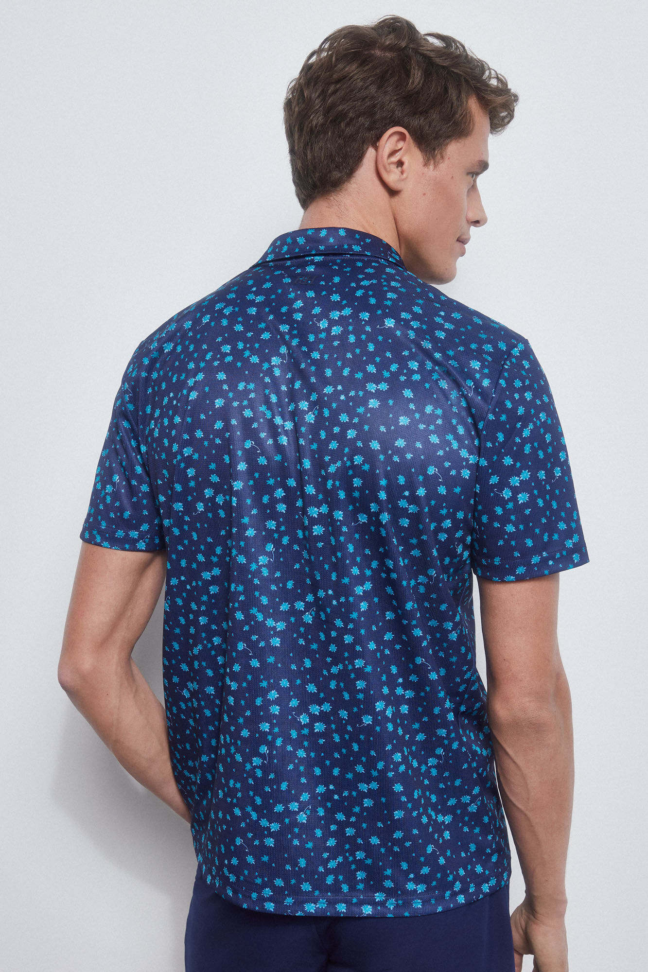 Pedro del Hierro GOLF printed technical polo shirt Blue