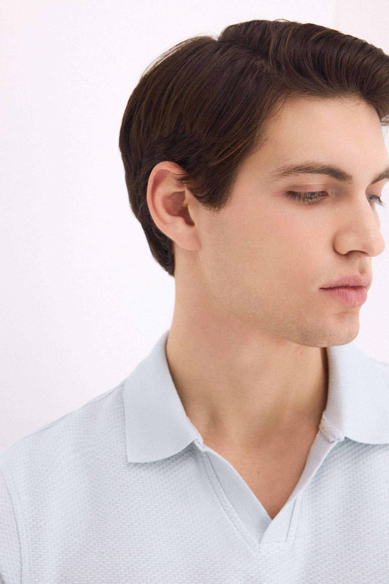 Pedro del Hierro Textured polo shirt Blue