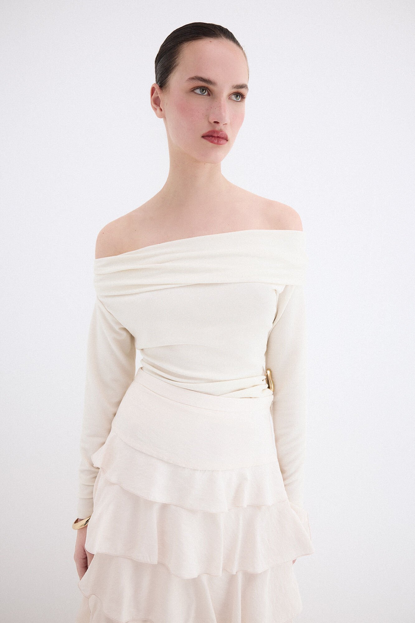 Pedro del Hierro Ruched panel top Ecru