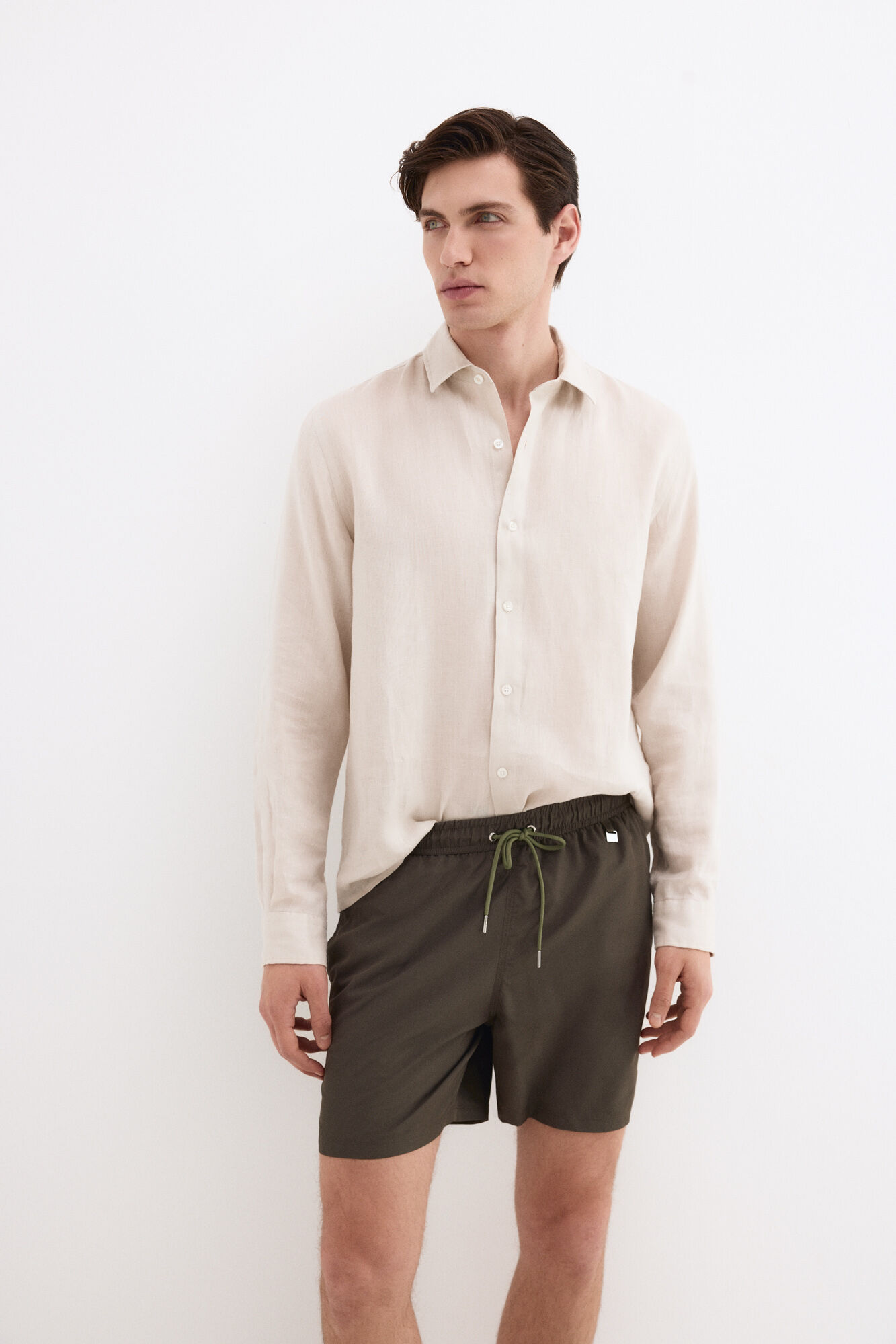 Pedro del Hierro Fato de banho liso b&aacute;sico Verde