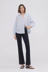 Pedro del Hierro ruffle neck voile blouse Blue