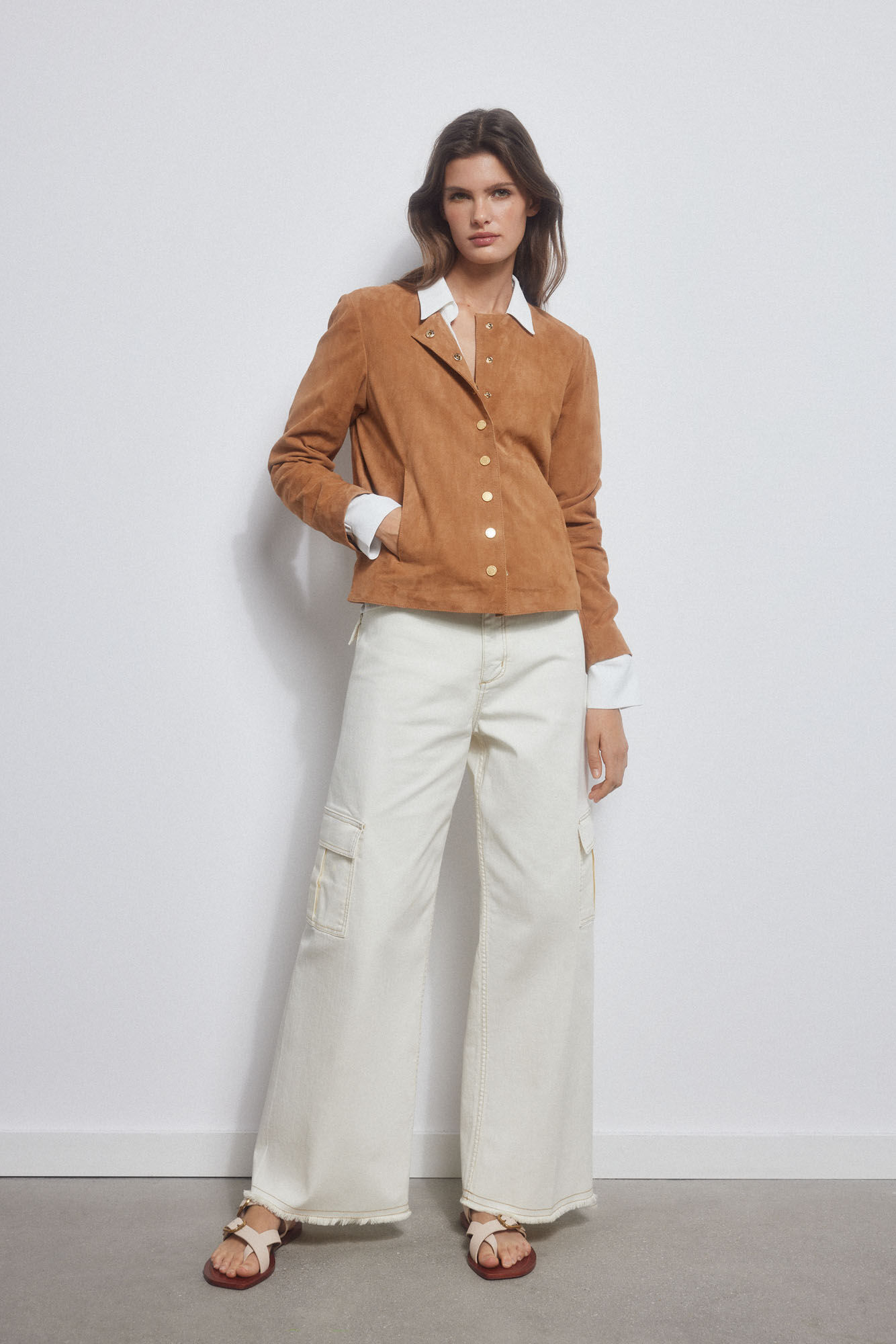 Pedro del Hierro Suede jacket Brown