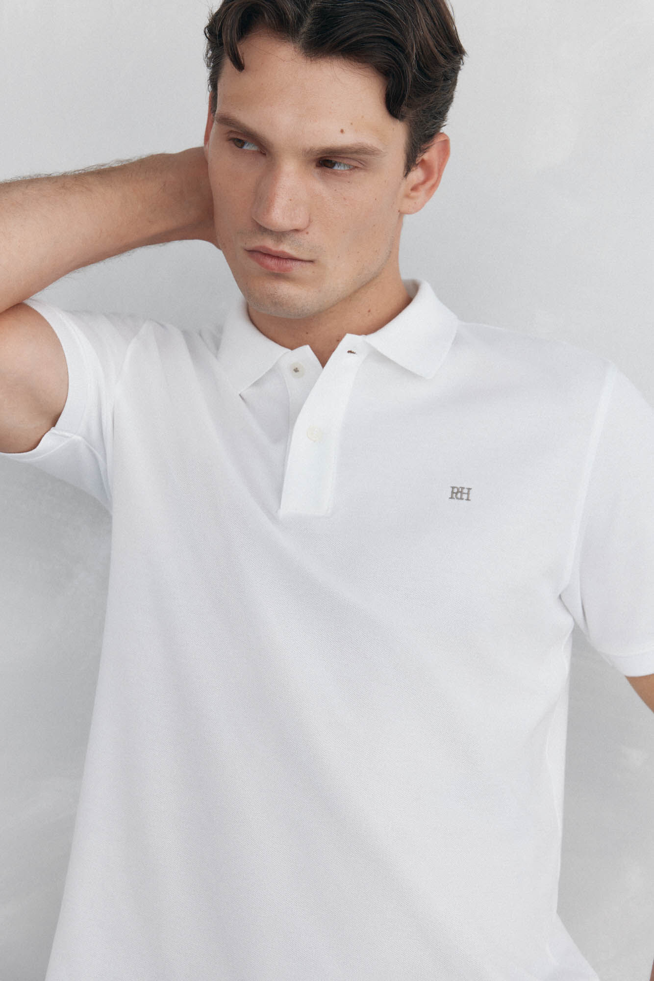 Pedro del Hierro Basic regular piqu&eacute; polo shirt White
