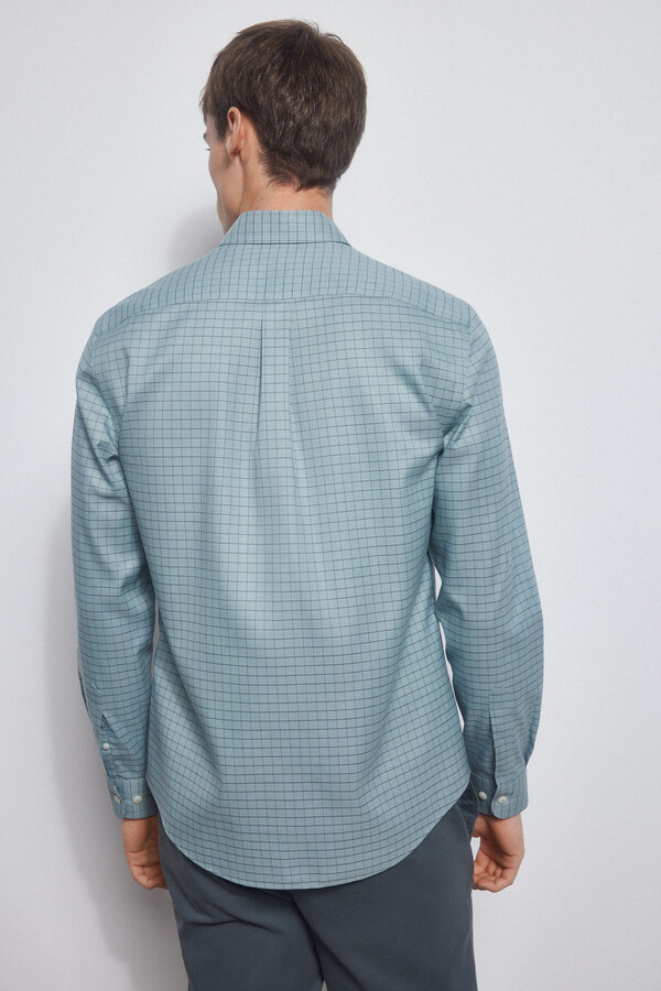 Pedro del Hierro Checked non-iron + stain-resistant shirt Green