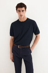 Pedro del Hierro Premium short sleeve cotton jersey T-shirt Blue