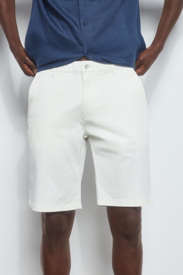 Pedro del Hierro Premium Flex chino-style Bermuda shorts  White