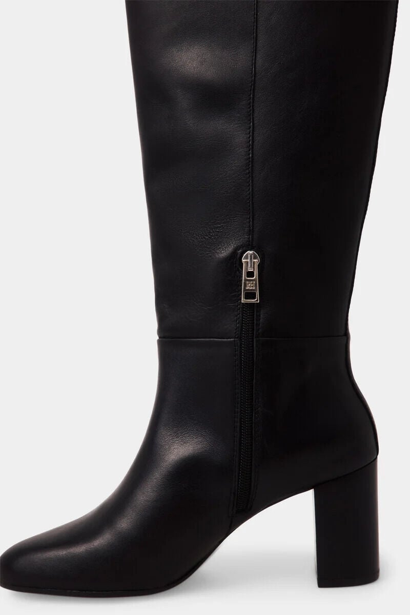 Pedro del Hierro Botas de cano alto em pele com tac&atilde;o Preto