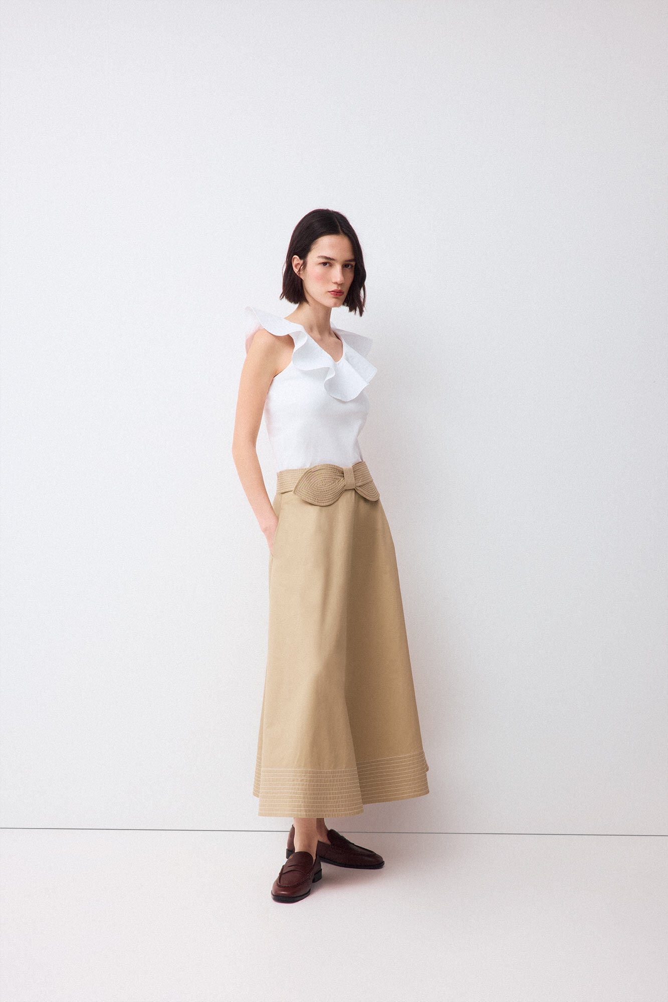 Pedro del Hierro Poplin ruffle top