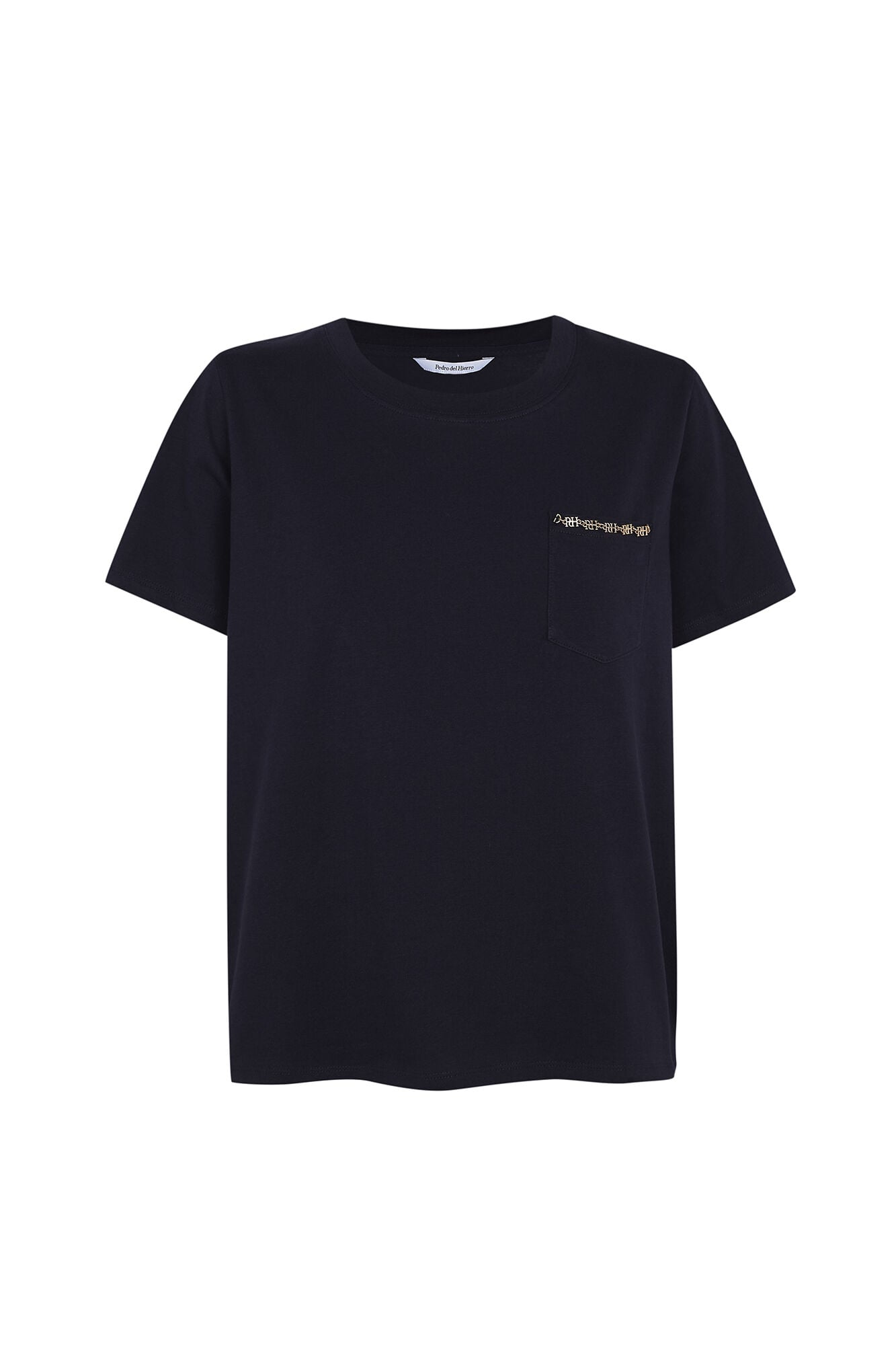 Pedro del Hierro Short sleeve T-shirt with pocket and chain detail Blue