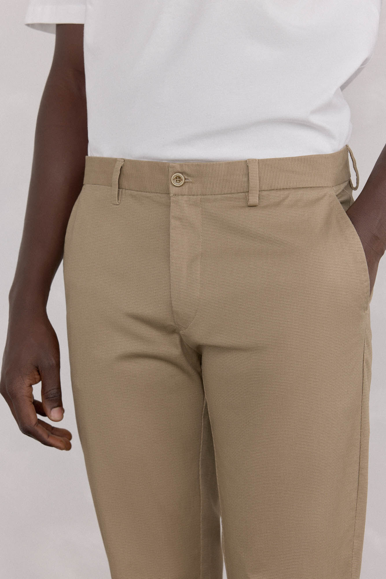 Pedro del Hierro Cal&ccedil;a cal&ccedil;as chino com estampa slim fit Beige