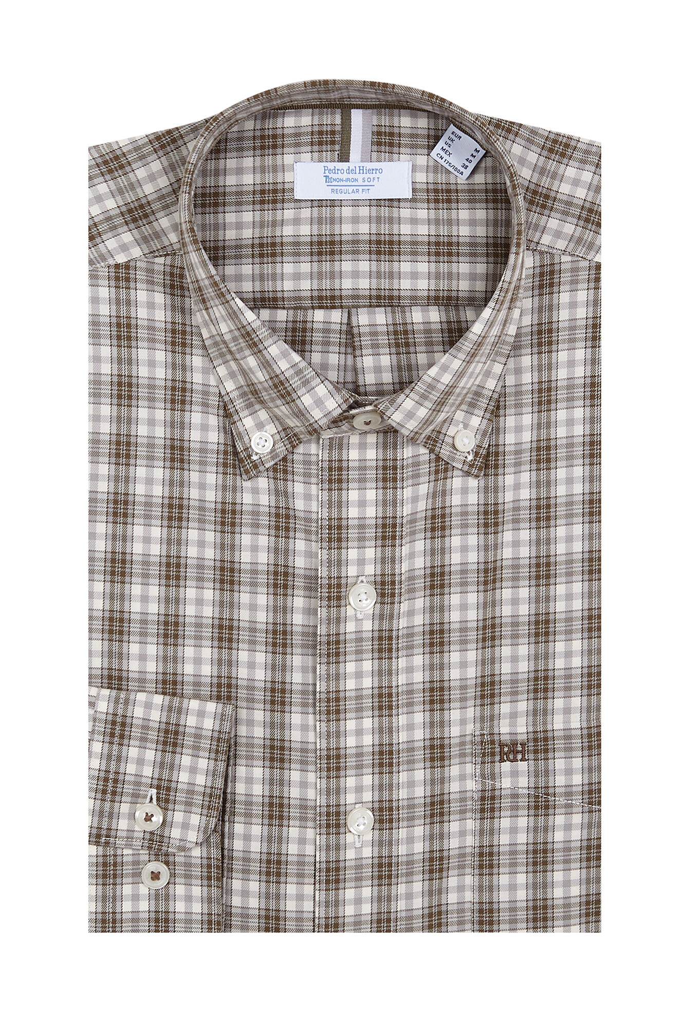 Pedro del Hierro Plaid twill shirt Grey