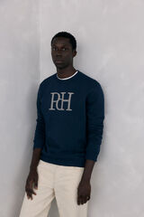 Pedro del Hierro Sweatshirt logo crew neck Blue