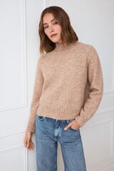 TFP by Tamara Falc&oacute; Cropped cross-knit jumper Beige