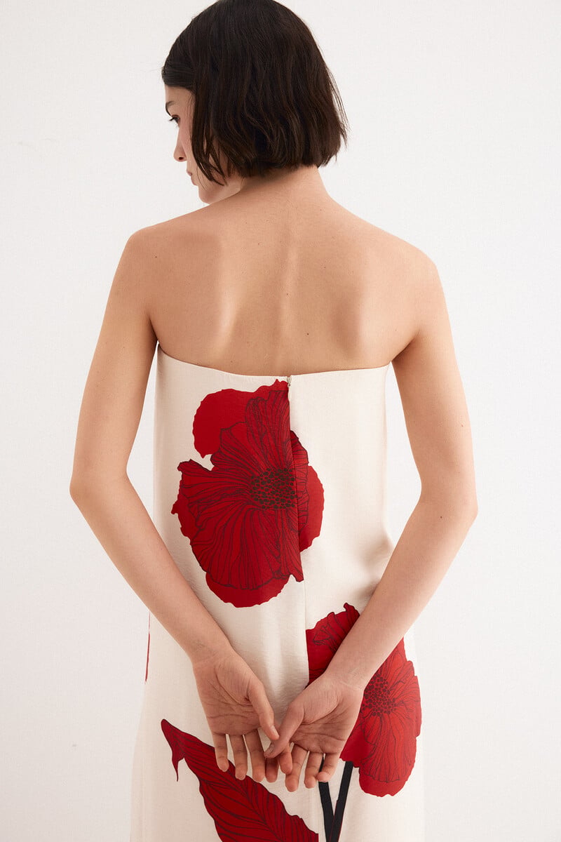 TFP by Tamara Falcó Strapless dress Ecru
