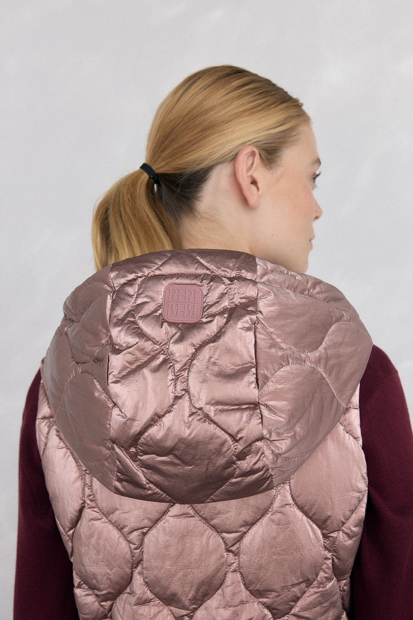 Pedro del Hierro Quilted hooded gilet Pink