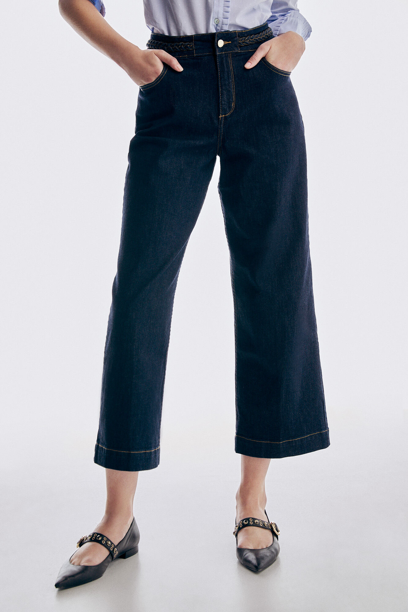 Pedro del Hierro Wide leg jeans Blue