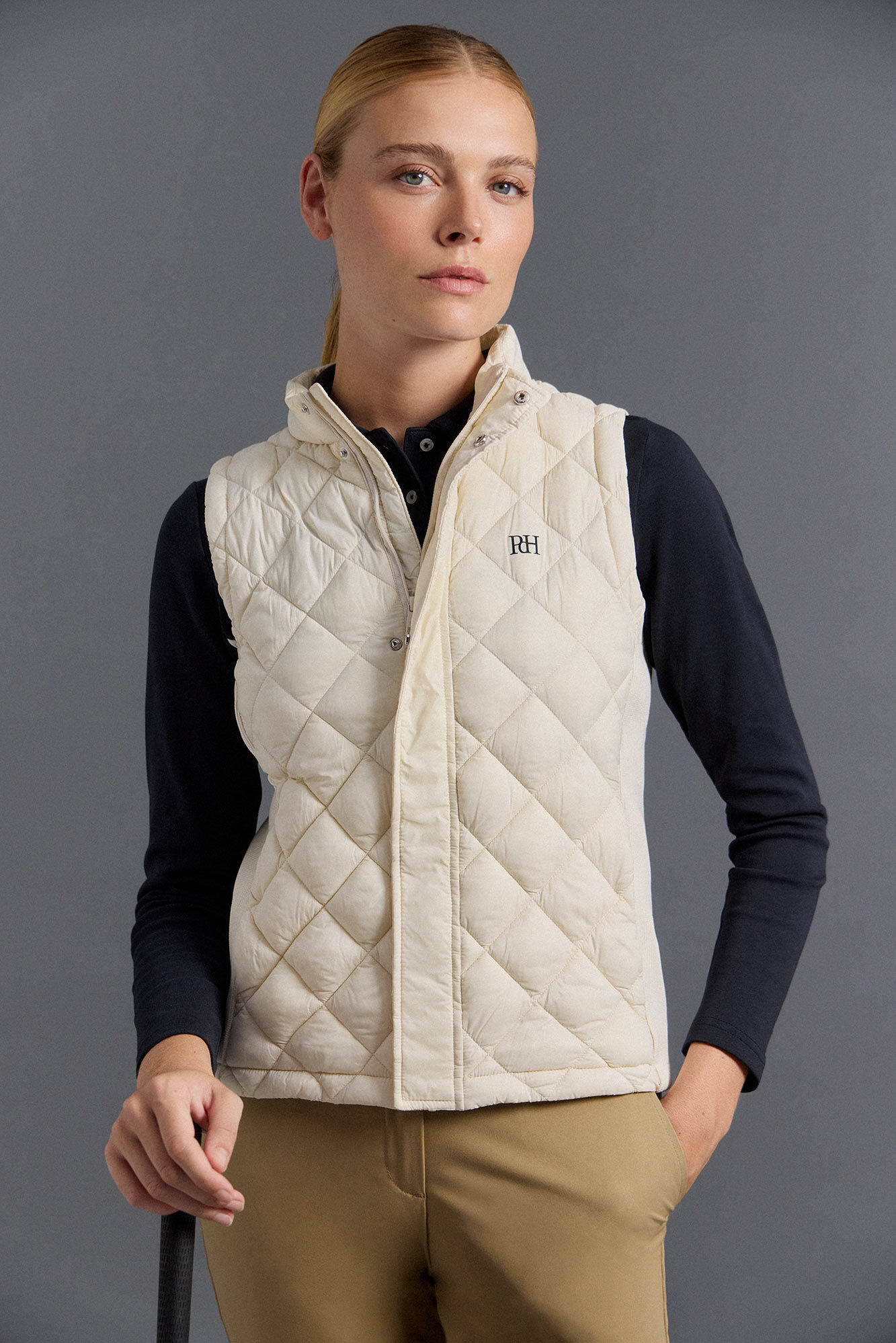 Pedro del Hierro Padded golf vest Ecru