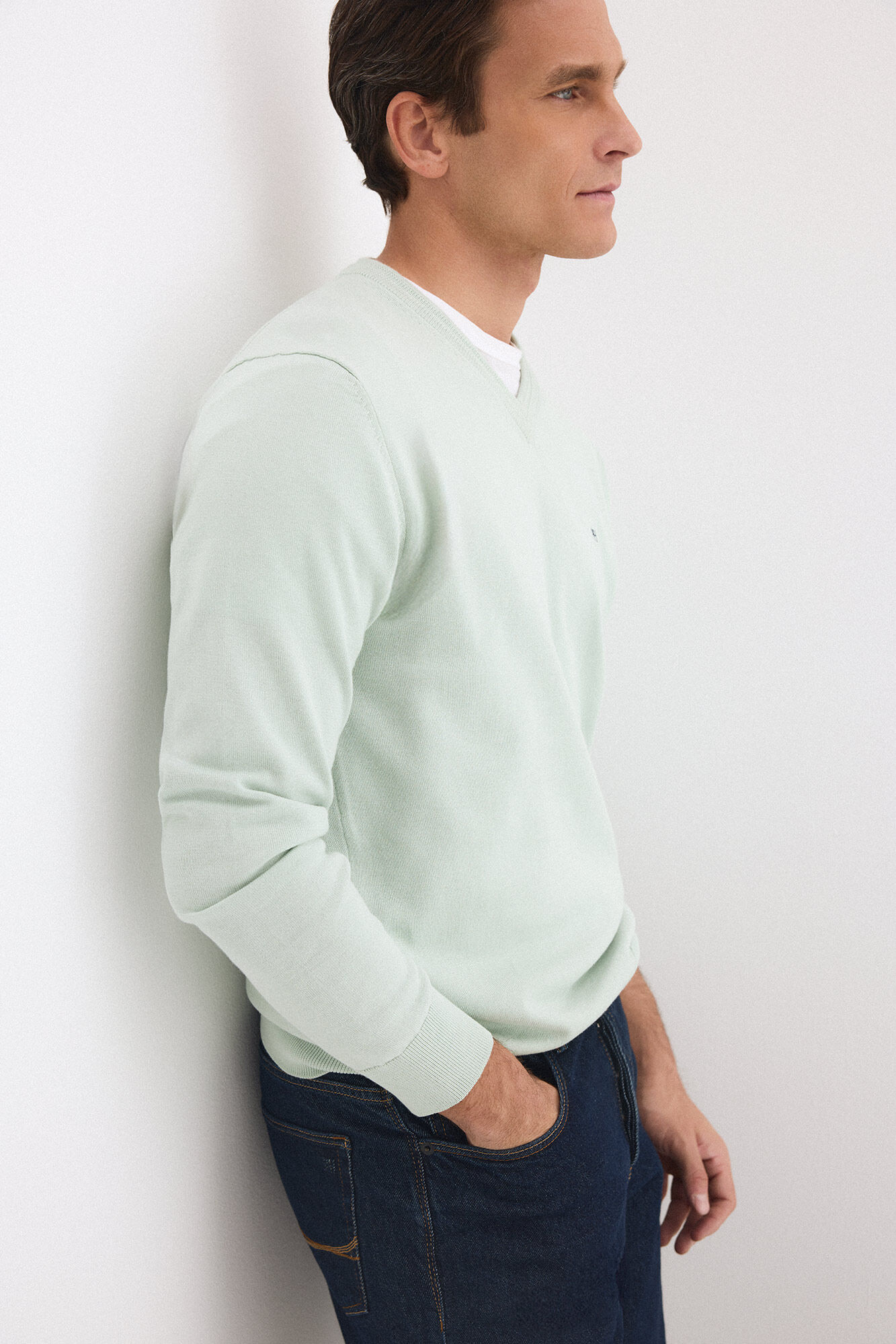 Pedro del Hierro Jersey punto algod&oacute;n premium cuello pico