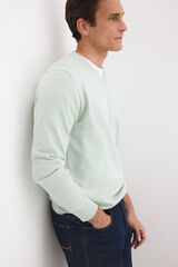 Pedro del Hierro Jersey punto algod&oacute;n premium cuello pico Verde