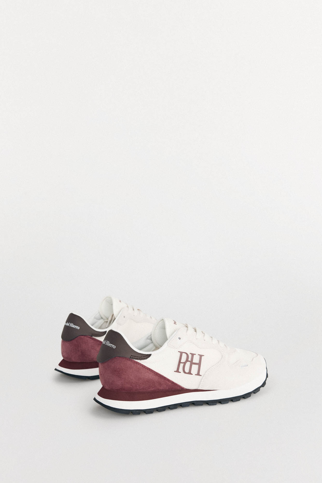 Pedro del Hierro leather and textile sneaker Beige