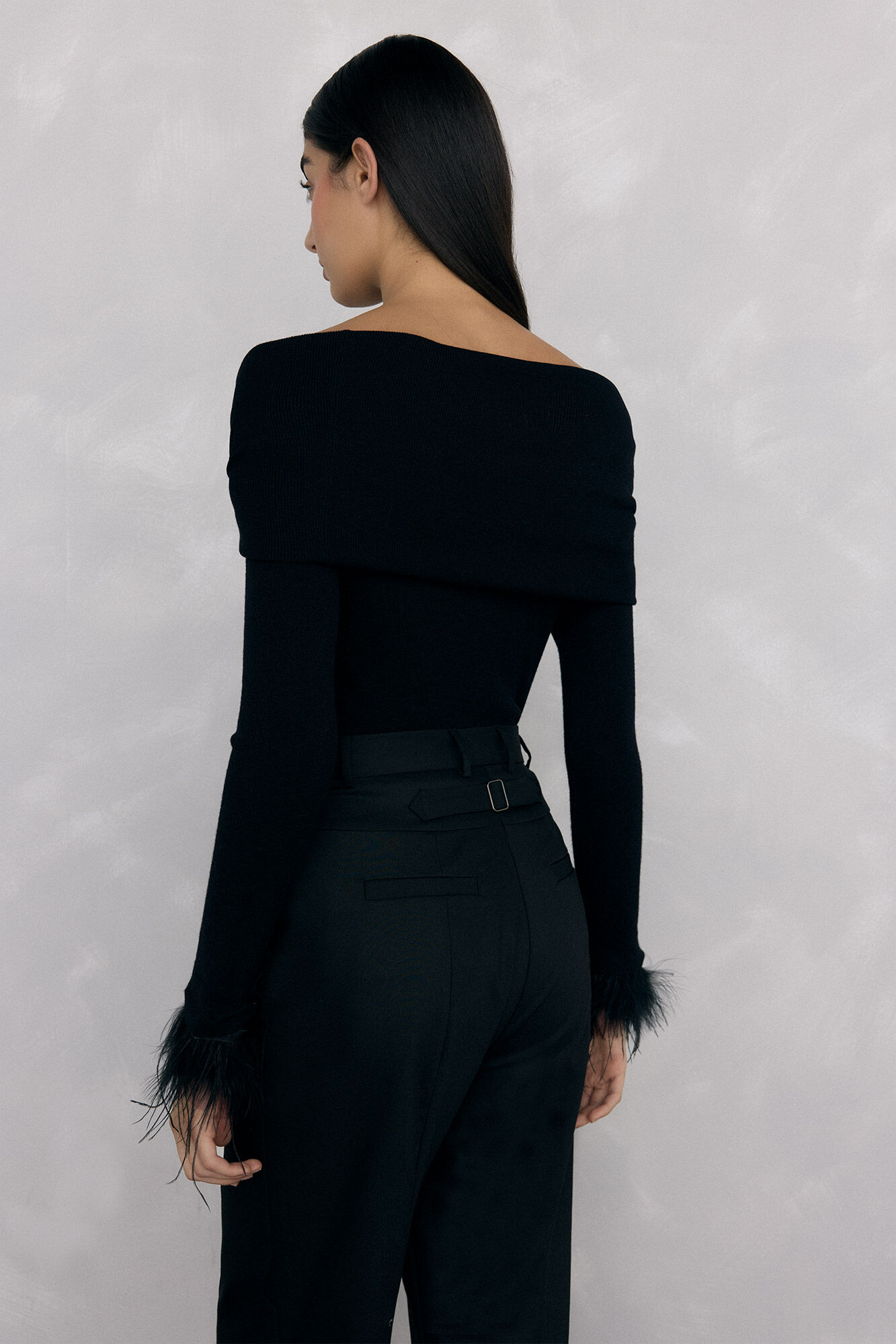 Pedro del Hierro Punho de jersey de penas Preto