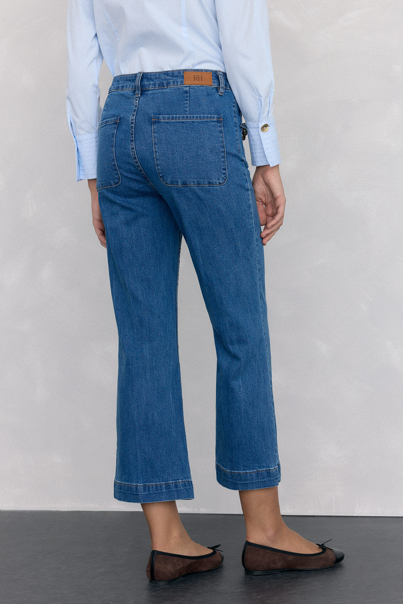 Pedro del Hierro Cropped flare jeans Blue