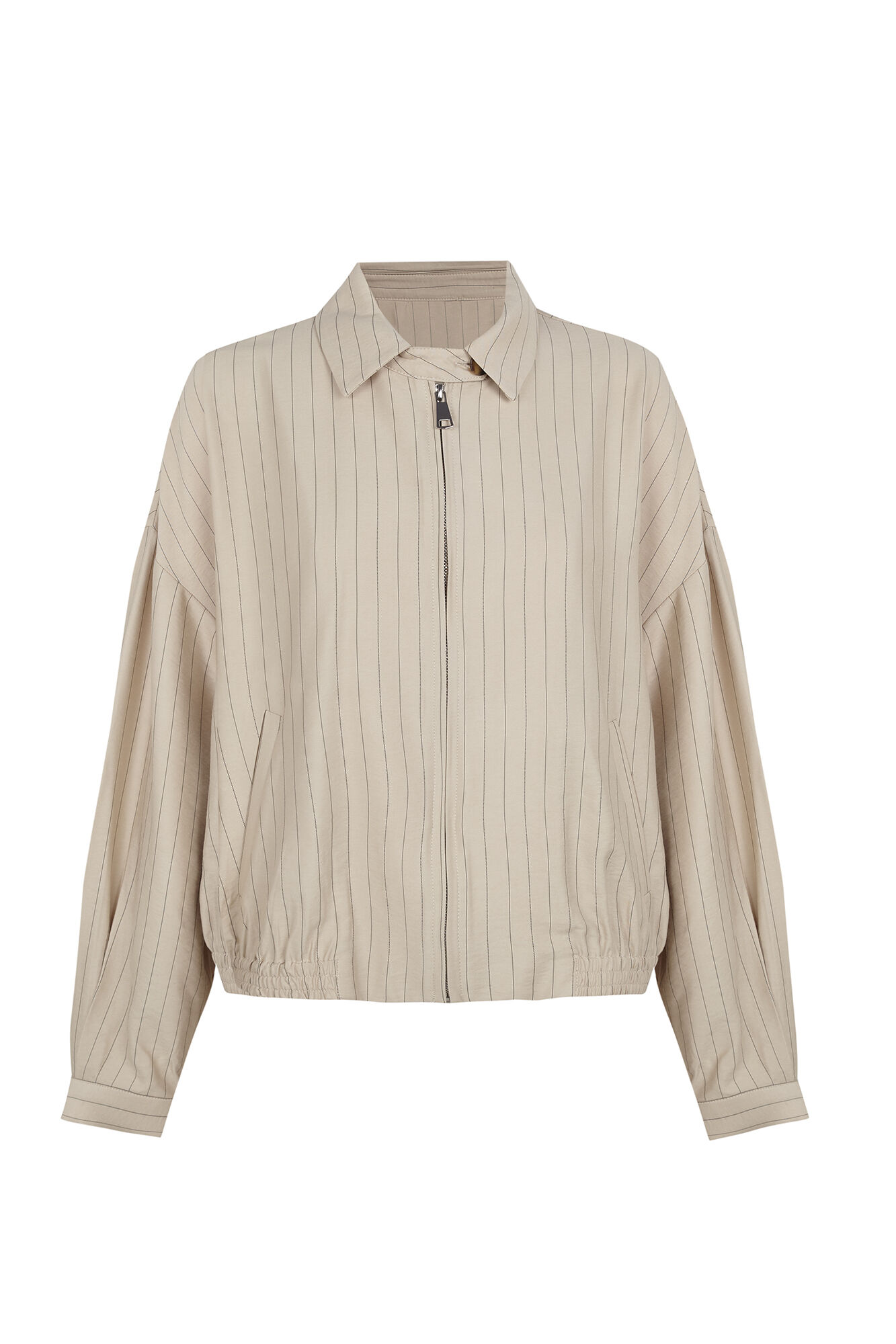Pedro del Hierro Striped bomber Ecru