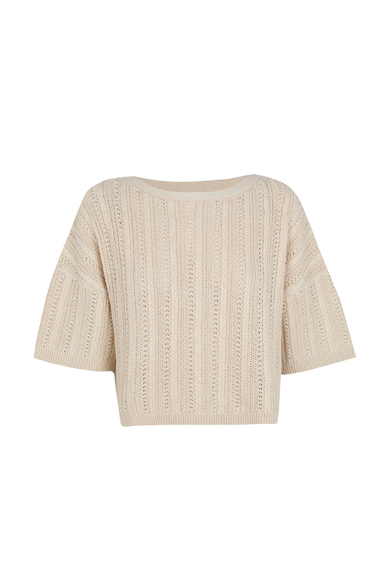 Pedro del Hierro Mini openwork cross-knit jumper Ecru