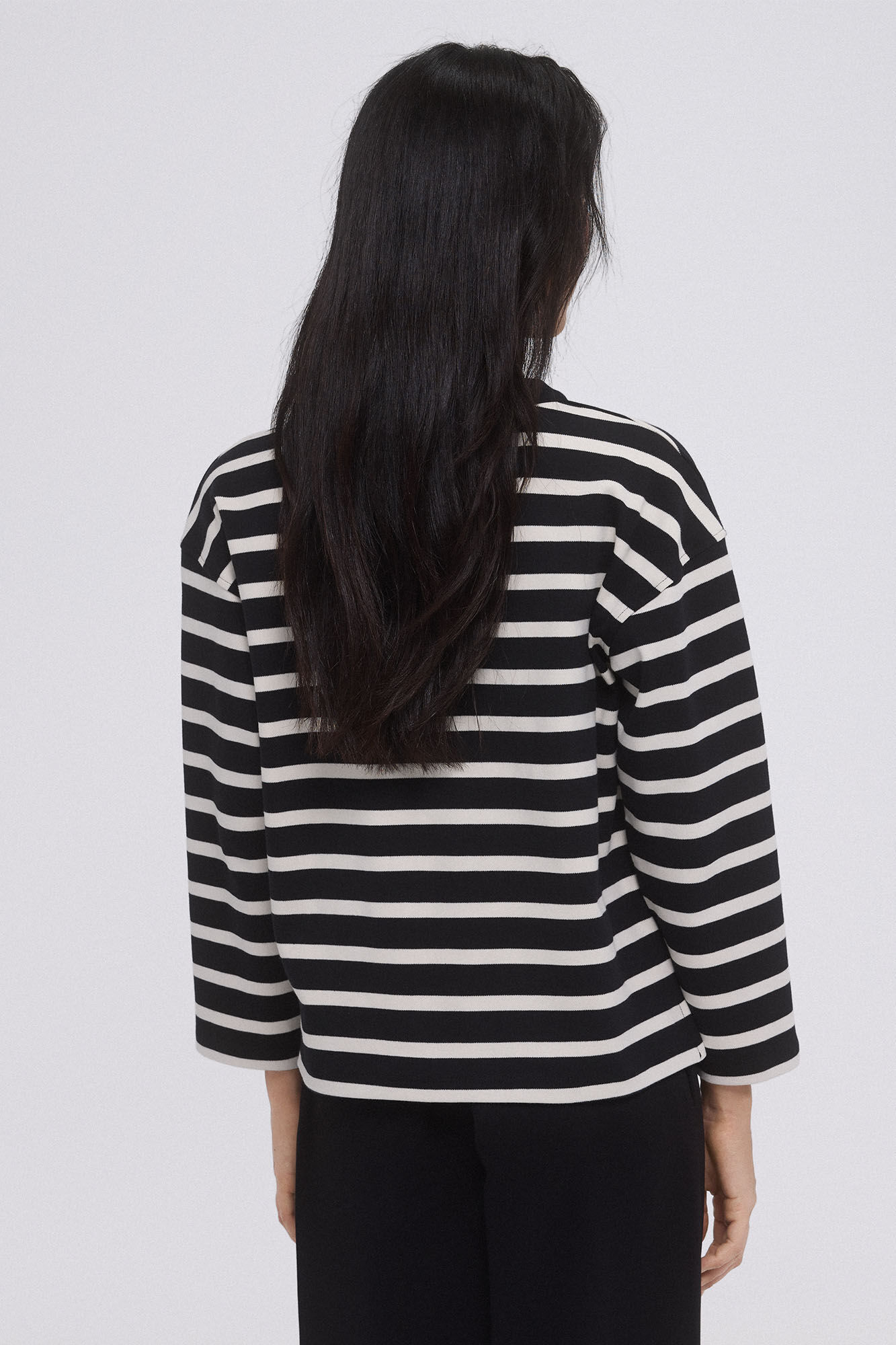 Pedro del Hierro Sudadera rayas botones Negro