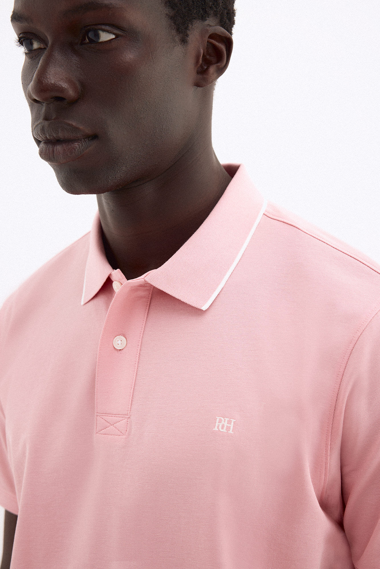 Pedro del Hierro Basic pique polo shirt Coral
