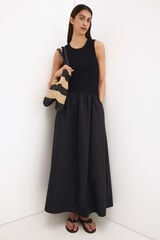 Pedro del Hierro Combined knit bodice dress Black