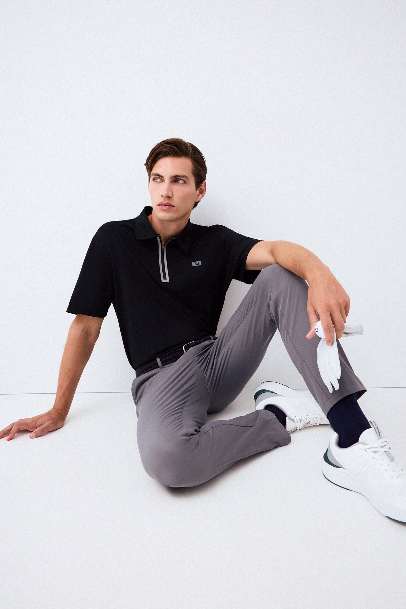 Pedro del Hierro Golf technical polo shirt with zip fastening neck Black