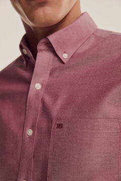 Pedro del Hierro Plain short-sleeved non-iron shirt Pink