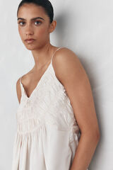 Pedro del Hierro Satin straps top Ecru