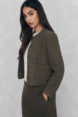 Pedro del Hierro Short suede jacket Green