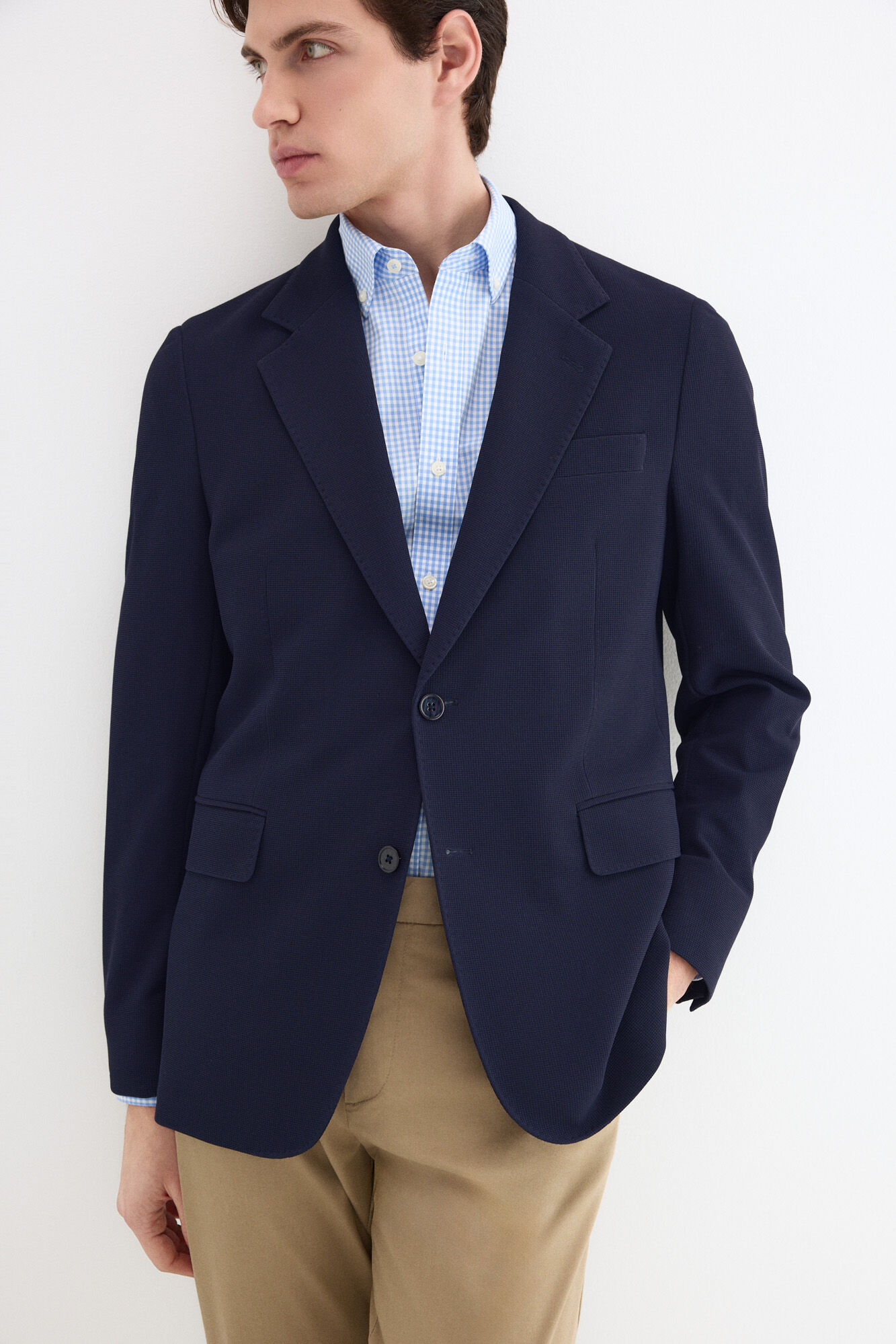 Pedro del Hierro Jersey-knit with lining blazer Blue