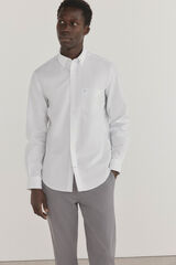 Pedro del Hierro Non-iron + stain-resistant plaid shirt White
