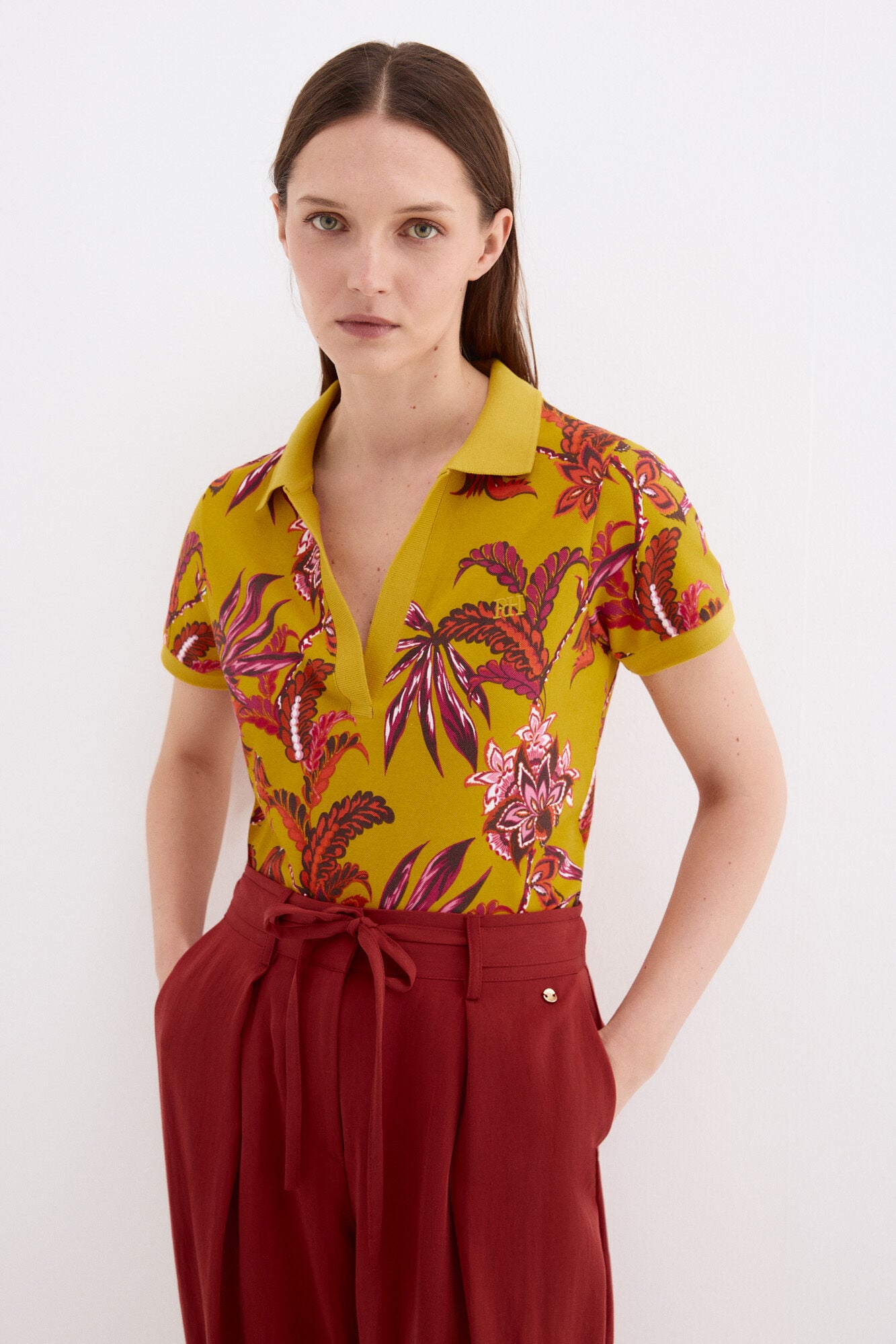Pedro del Hierro Polo de manga curta estampado